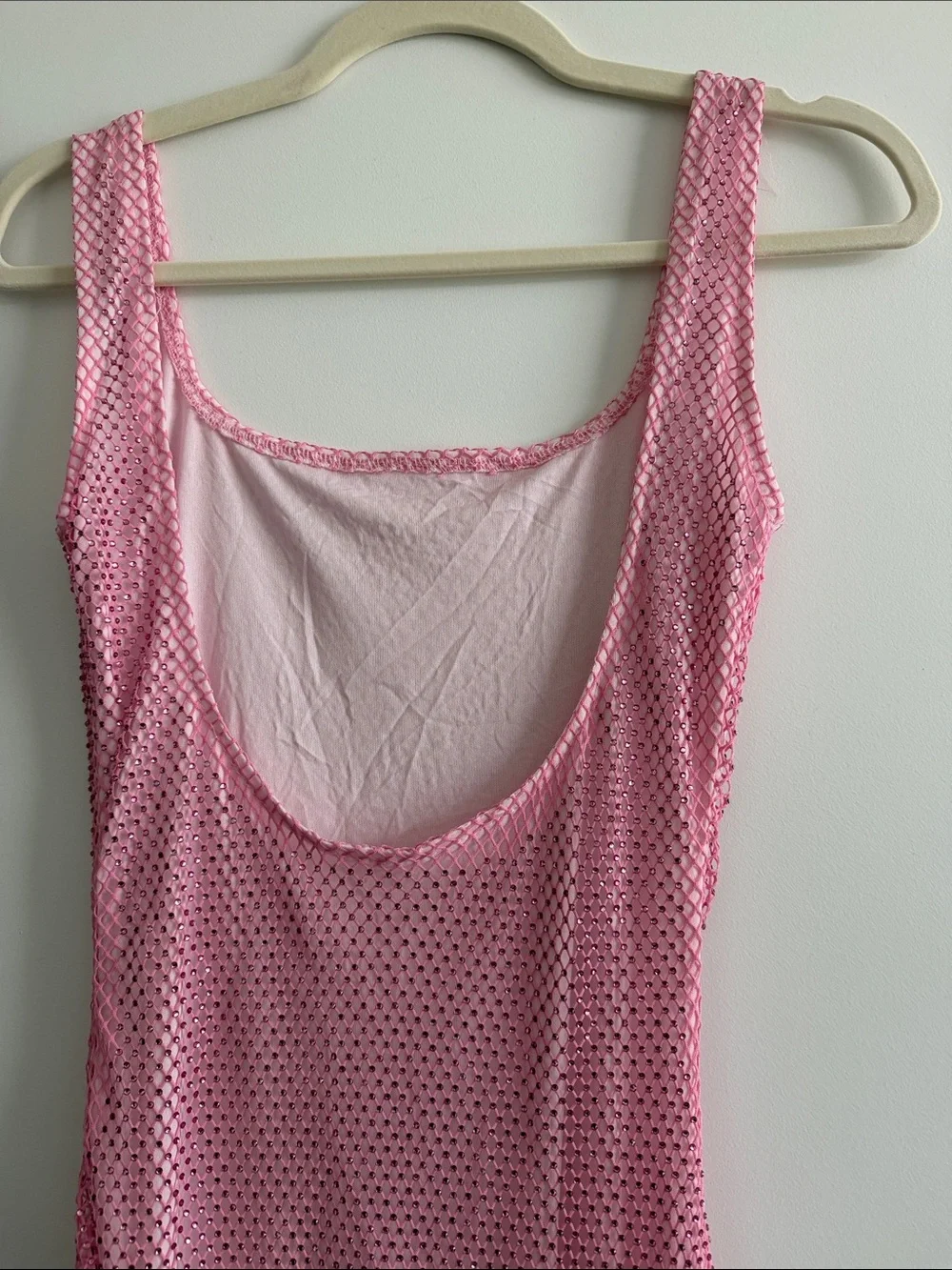 Sequin Rhinestone Pink Maxi Dress - Picture 4 of 6